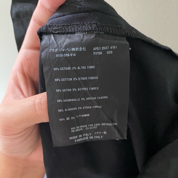 Prada Black Flat Front Straight Leg Dress Pants Size 44 US 8 - Picture 6 of 7